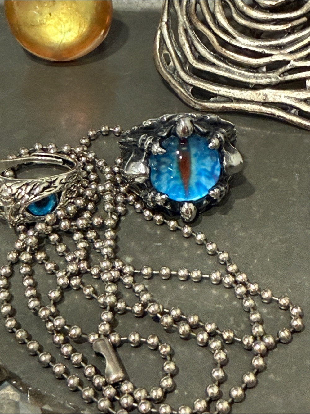 Gothic  Jewelry Bundle in Black and Silver with Pewter Tray-14 Piece Set - Picture 6 of 17